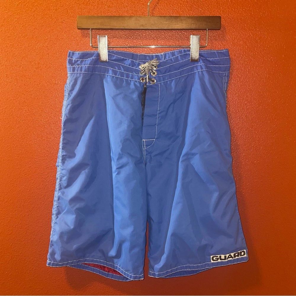 Birdwell 9” Men’s Vintage Blue Beach Britches USA Made Swim‎ Trunks Board Shorts